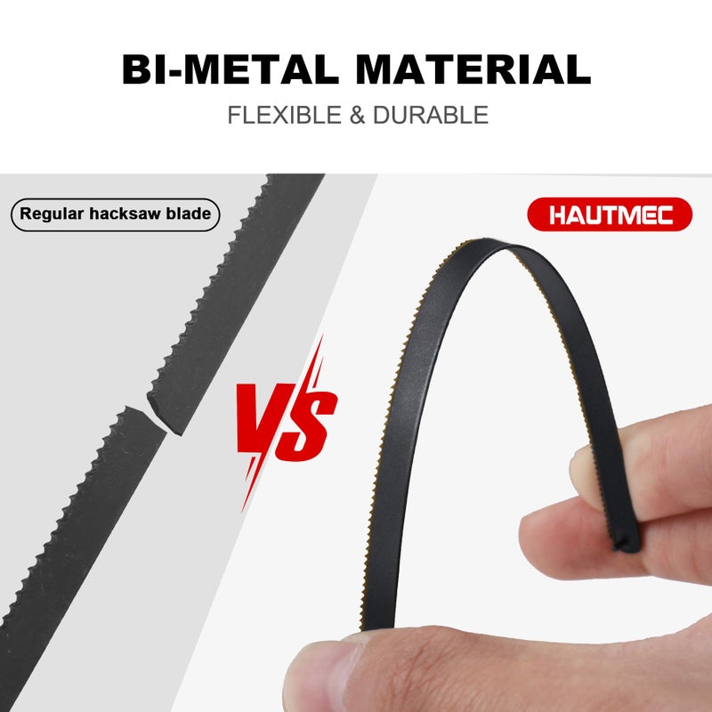 HAUTMEC شفرات هاوتميك 6 بوصة الاحترافية ثنائية المعدن HSS عبوة 10 شفرات بديلة لمناشير صغيرة مجموعة شفرات 24 TPI من الفولاذ عالي السرعة بأسنان مشغولة - Image 3