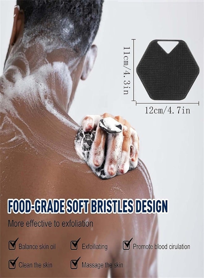 Silicone Body Brush, Body Scrubber, 2 Pack Soft Silicone Exfoliating Body Scrubber  Handheld Shower Cleansing Brush Shower Scrubber for Body, Easy Cleaning & Exfoliation Grip Shower Brush for All Kinds of Skin - Image 2