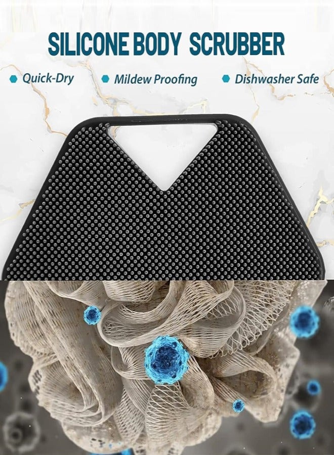 Silicone Body Brush, Body Scrubber, 2 Pack Soft Silicone Exfoliating Body Scrubber  Handheld Shower Cleansing Brush Shower Scrubber for Body, Easy Cleaning & Exfoliation Grip Shower Brush for All Kinds of Skin - Image 4