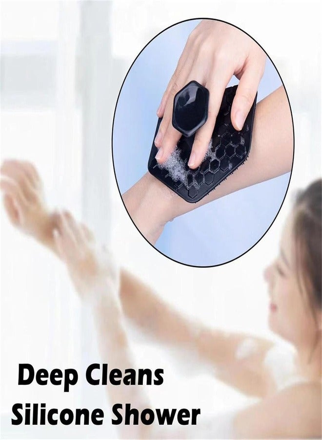 Silicone Body Brush, Body Scrubber, 2 Pack Soft Silicone Exfoliating Body Scrubber  Handheld Shower Cleansing Brush Shower Scrubber for Body, Easy Cleaning & Exfoliation Grip Shower Brush for All Kinds of Skin - Image 5