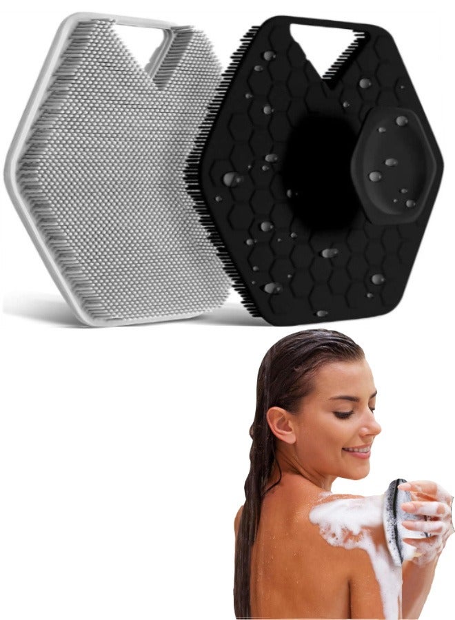 Silicone Body Brush, Body Scrubber, 2 Pack Soft Silicone Exfoliating Body Scrubber  Handheld Shower Cleansing Brush Shower Scrubber for Body, Easy Cleaning & Exfoliation Grip Shower Brush for All Kinds of Skin - Image 1