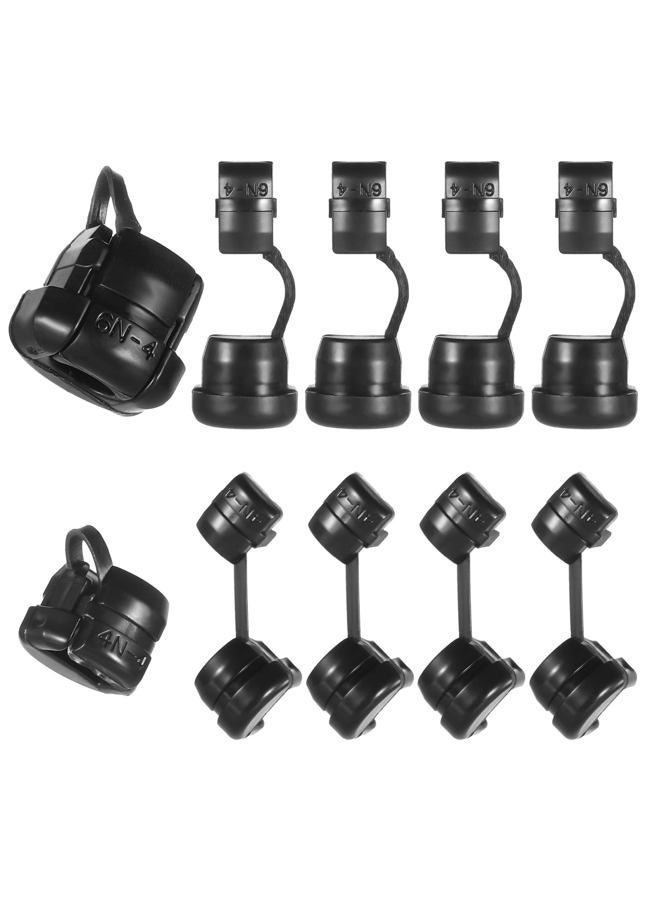 Trinkrittey 10pcs 6N-4 & 4N-4 Round Strain Relief Cord Connector Blcak Electric Cable Protector Buckle Clip Insulating Cable Bush Grommet for Electrified Railways Power Network Wire Home Wire Cover Management - Image 1