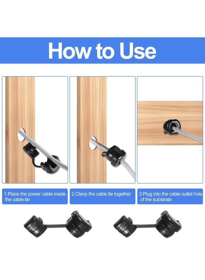 Trinkrittey 10pcs 6N-4 & 4N-4 Round Strain Relief Cord Connector Blcak Electric Cable Protector Buckle Clip Insulating Cable Bush Grommet for Electrified Railways Power Network Wire Home Wire Cover Management - Image 3