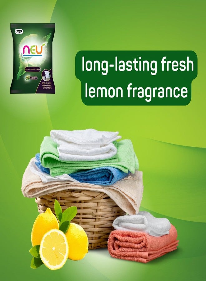 NEU Active Detergent Powder Bucket-Wash - Hand-Wash cleaning | Bucket Wash Detergent | Strong Detergent Powder | Safe for Baby Clothes | Washing Powder 1kg (Pack of 3) - Image 4