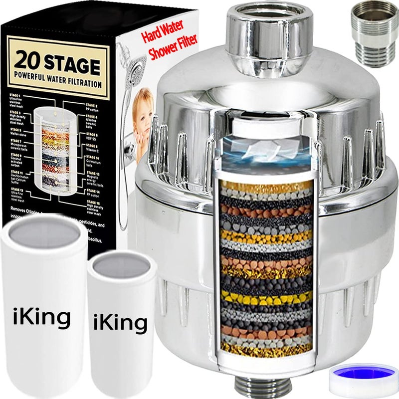 iKING Hard Water Shower Head Softener and Bathroom Tap Filter Purifier Reduce Chlorine Salt Clean Municipality, Borewell Water Stops Hair Loss Get Glowing Skin HardWater to Softwater Hardness Remover - Image 2