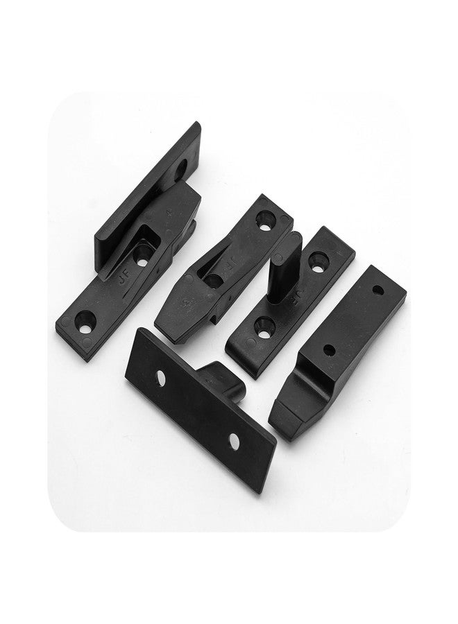 AUXBC 8 Sets Black ABS Suspension Fitting Quick Connect Panel Joint Bracket Heavy Load Push-On Clips for Furniture Cabinet Wardrobe Wall Mounting Systems - Image 3