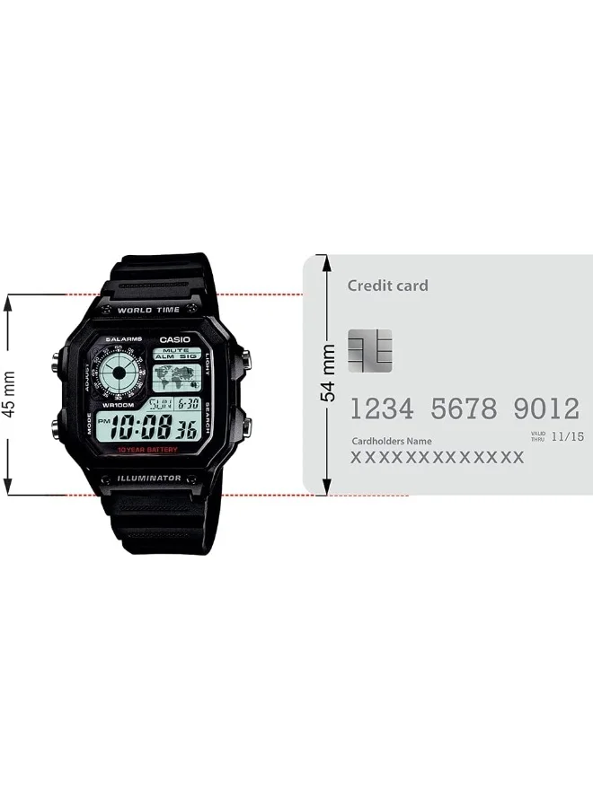 كاسيو Casio Men's Digital Dial Watch - AE-1200WH-1AVDF