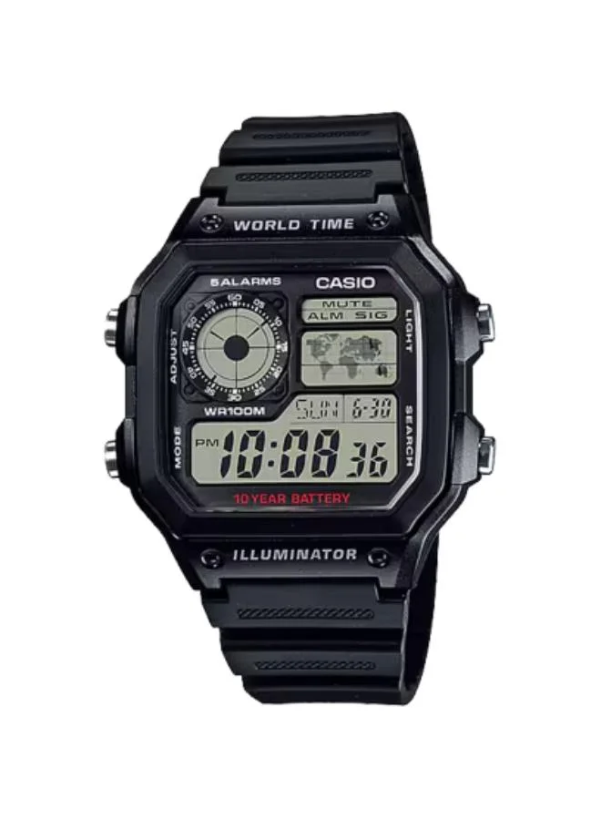 CASIO Men's Resin Digital Watch AE-1200WH-1A - 42.1 mm