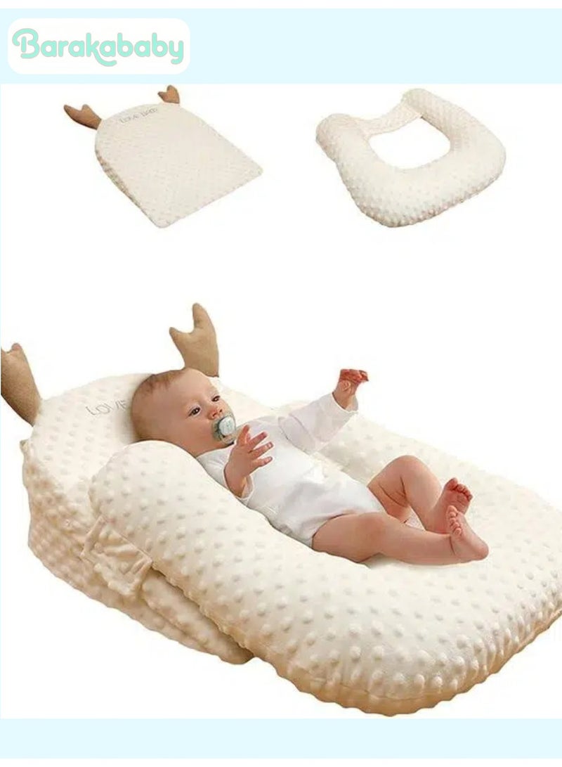 Barakababy Baby Nursing Pillow for Breastfeeding Adjustable Height Anti Reflux Pillow Baby Multifunctional Feeding Support Pillow，Relieves  Vomiting Milk Newborn Feeding Pillows，Travel Portable Feeding Pillow baby lounger pillow gift for baby，removable and washable - Image 1