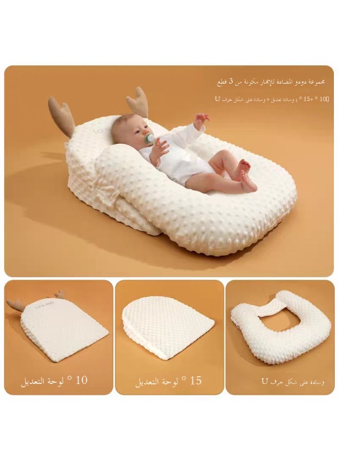 Barakababy Baby Nursing Pillow for Breastfeeding Adjustable Height Anti Reflux Pillow Baby Multifunctional Feeding Support Pillow，Relieves  Vomiting Milk Newborn Feeding Pillows，Travel Portable Feeding Pillow baby lounger pillow gift for baby，removable and washable - Image 5