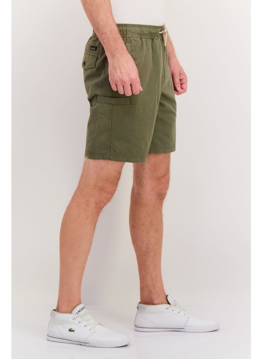 QUIKSILVER - Men Drawstring Solid Basic Short, Olive - Image 1
