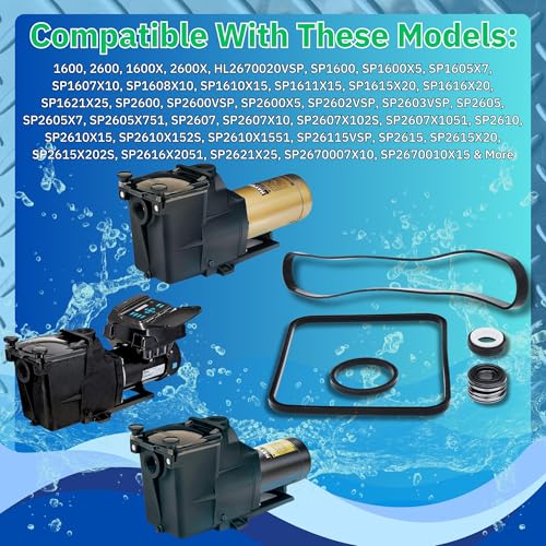Kit King USA KitKing - SPX1600TRA Super Pump Seal Replacement for Hayward Go Kit 3. Fits SP1600, SP2600 in Regular, X, VSP Models. SPX1600TRA SP1600Z2 PS-201 SPX1600R SPX1600S SPX1600T Pool - Image 3