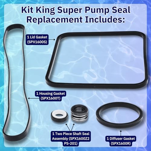 Kit King USA KitKing - SPX1600TRA Super Pump Seal Replacement for Hayward Go Kit 3. Fits SP1600, SP2600 in Regular, X, VSP Models. SPX1600TRA SP1600Z2 PS-201 SPX1600R SPX1600S SPX1600T Pool - Image 4