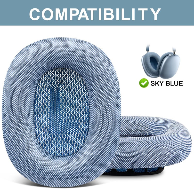 SOPROM Ear Pads Replacement for Airpods Max Over-Ear Headphones, Earpads Cushions with Durable Mesh Fabric, Softer Foam - Navy Blue - Image 2