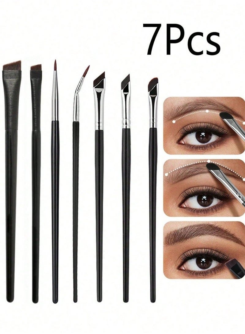 Generic 7pcs Eyeliner Brush Eyebrow Brush Set,Fine Angled Ultra thin Precision Makeup Brushes, Precision Gel Eye Liner  - Image 1
