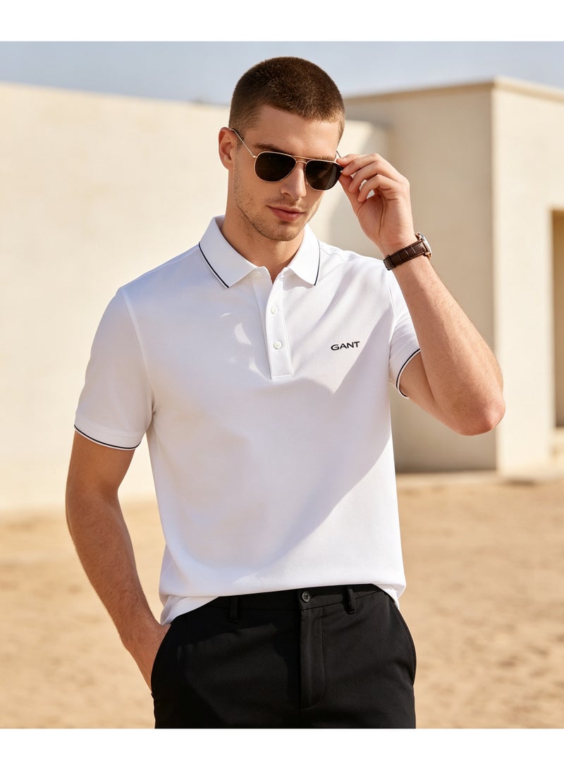 GANT Unisex Short Sleeve Collared Polo Shirt Casual Daily Wear Top Black - Image 5