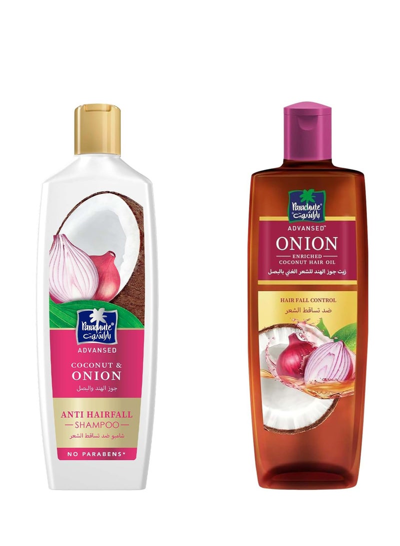 Parachute Naturals Shampoo Onion 340 ML And  Onion Oil  300 ML