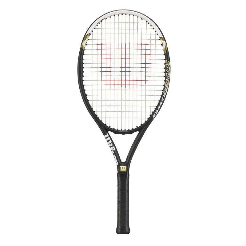 Wilson Hyper Hammer 5.3 Strung Tennis Racket (Black/White, 4 3/8) - Image 1