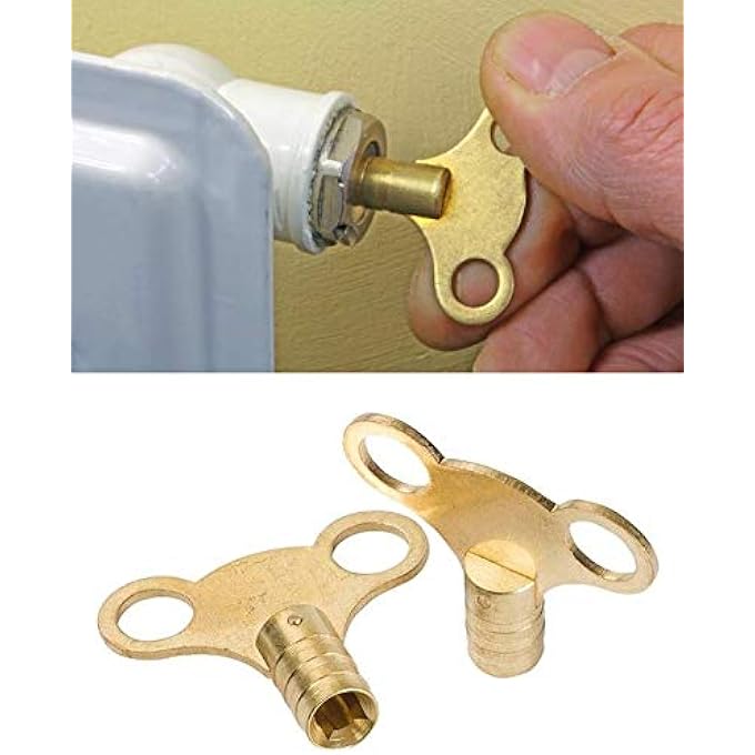2 BRASS RADIATOR KEY - RADIATOR BLEED KEY - RADIATOR BLEED VALVE KEY - VENTING AIR VALVE - 2 PACK - Image 3