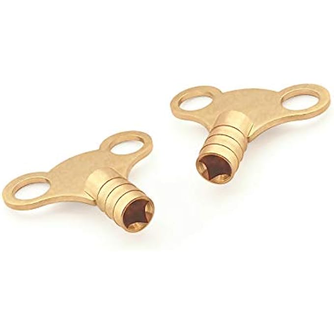 2 BRASS RADIATOR KEY - RADIATOR BLEED KEY - RADIATOR BLEED VALVE KEY - VENTING AIR VALVE - 2 PACK - Image 1