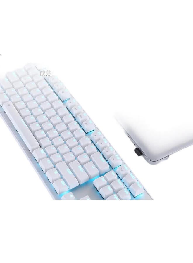 Daryo Dareu Ek810 Dual-Mode Wireless Keyboard, Mechanical Keyboard, Laptop Gaming Keyboard, 2.4G Office Keyboard With Long Battery Life, 104 Keys, White With Blue Switches - Image 3