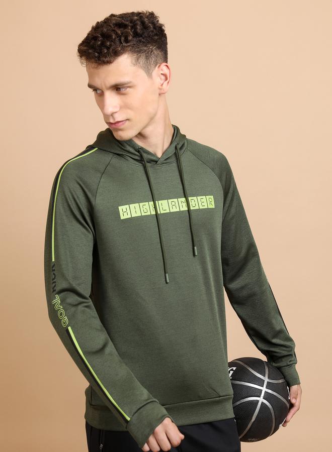 HIGHLANDER Printed Raglan Sleeves Hoodie with Drawstring - Image 1