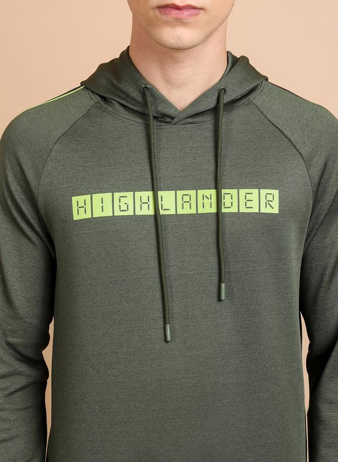 HIGHLANDER Printed Raglan Sleeves Hoodie with Drawstring - Image 2