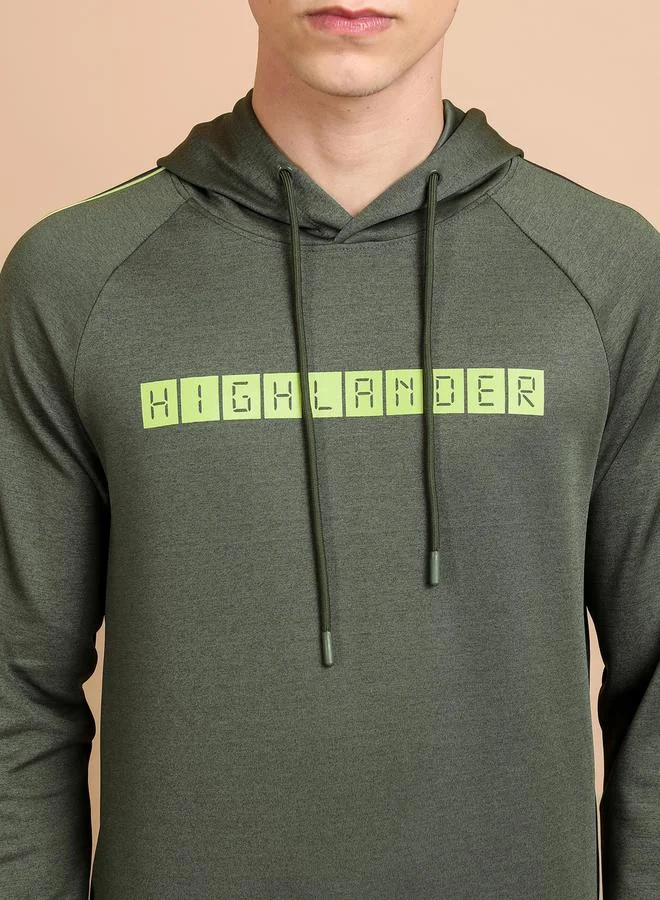 HIGHLANDER HIGHLANDER Printed Raglan Sleeves Hoodie with Drawstring