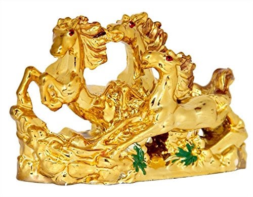 RIPE INDIA RIPE INDIA Three Running Horses for Victory Fame and Luck Golden Colour - Image 2