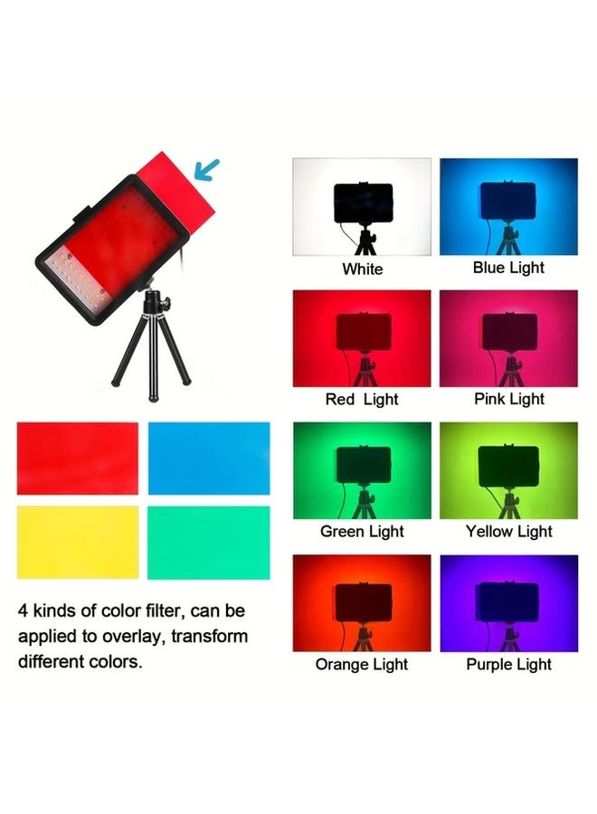 Black 6 Inch Square Ring Light With Two Section Bracket For Live Broadcast Beauty Fill Lighting - Image 5