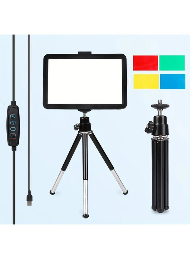 Black 6 Inch Square Ring Light With Two Section Bracket For Live Broadcast Beauty Fill Lighting - Image 3