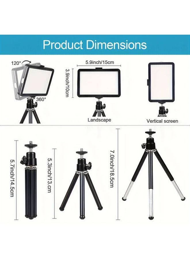 Black 6 Inch Square Ring Light With Two Section Bracket For Live Broadcast Beauty Fill Lighting - Image 4
