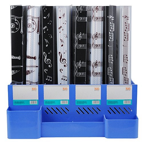 PUNK Music Sheet File Paper Storage Folder Documents Holder Blank Sheet Files Plastic A4 Size 40 Pockets (Music Instrument Black) - Image 5