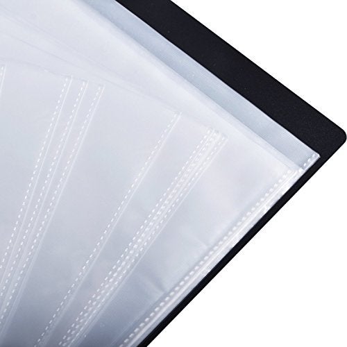 PUNK Music Sheet File Paper Storage Folder Documents Holder Blank Sheet Files Plastic A4 Size 40 Pockets (Music Instrument Black) - Image 3