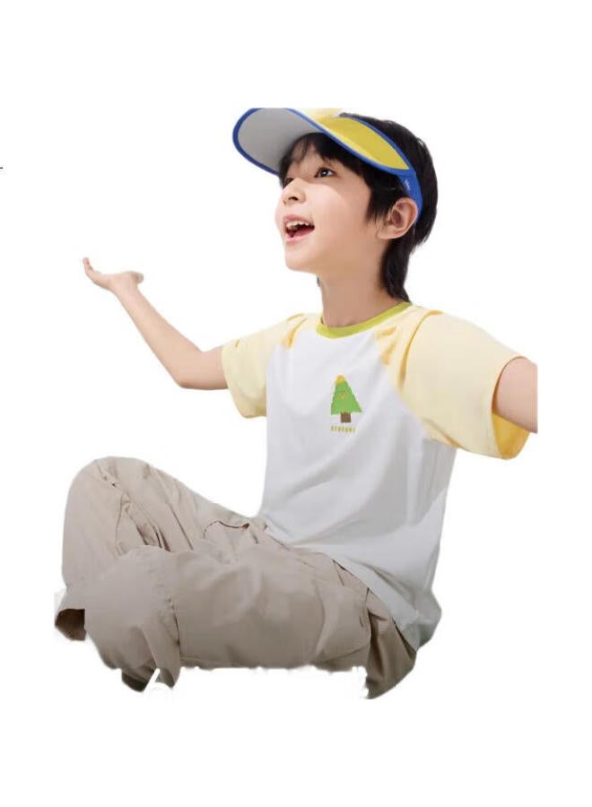 Beneunder Kids Short Sleeve Cotton Feel Quick Dry Sports T-Shirt Dr992 Light Blue 130 - Image 1