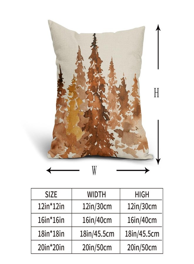 Aytipun Fall Tree Pillow Covers 18x18 Set of 2 Rustic Autumn Decor Burnt Orange Watercolor Forest Decorative Throw Pillows Nature Themed Outdoor PillowCase Farmhouse Cushion Case for Sofa Couch Bed Porch - Image 5