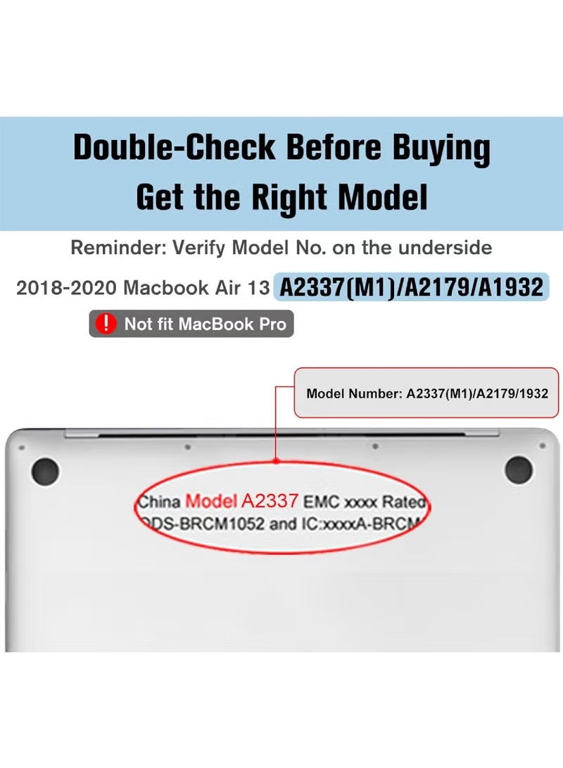 Rock Pow Case for MacBook Air 13.3 Inch A2337 (M1) / A2179 / A1932 (2022 2021 2020 2019 2018 Release) - Snap On Hard Shell Case with  TPU Keyboard Skin Cover for MacBook Air 13 Retina Display with Touch ID (Crystal Clear) - Image 2