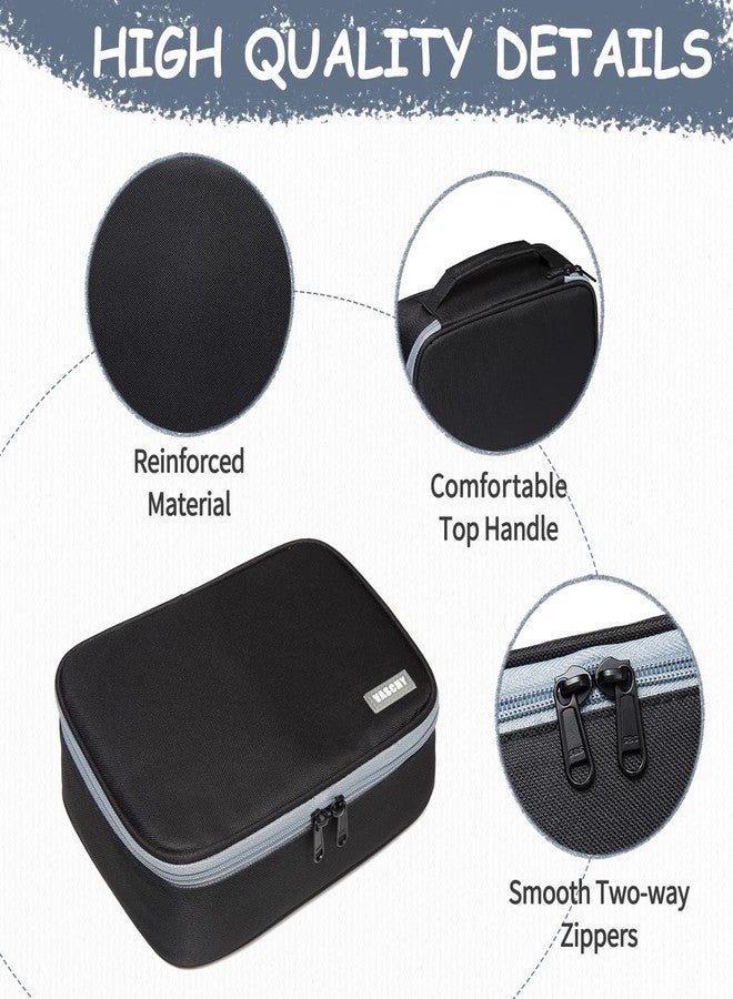 فاشي مقلمة كبيرة من فاشي، حقيبة أقلام تلوين فنية بطبقات قابلة للفصل وجيوب متعددة بسحّاب لتنظيم الأدوات المكتبية المدرسية والمكتبية، لون أسود - Image 5