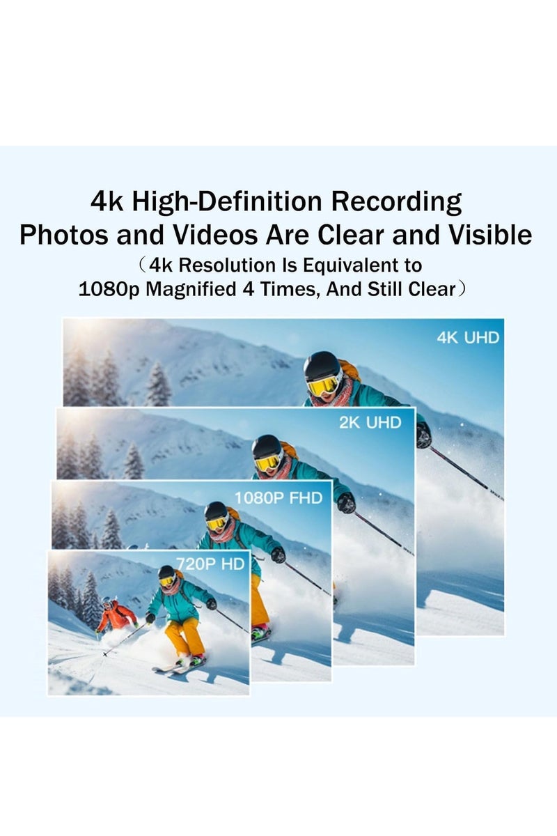 AL RAID 4K Action Camera, Mini Body Camera with Magnetic Mount & IPX7 Waterproof Case (30m), Wi-Fi Touch Screen, 150Min Battery, Hands-Free for Cycling Motorcycle Helmet Diving Vlogging Travel Sports - Image 4