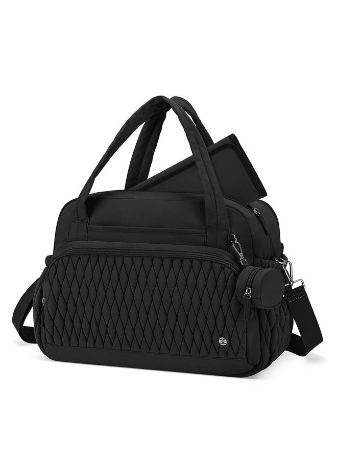 Telena Telena Diaper Bag Tote, Travel Diaper Bag Crossbody Large Capacity Hospital Bag for Women Labor Delivery Baby Diaper Bag with Pacifier Case Black  - Image 1