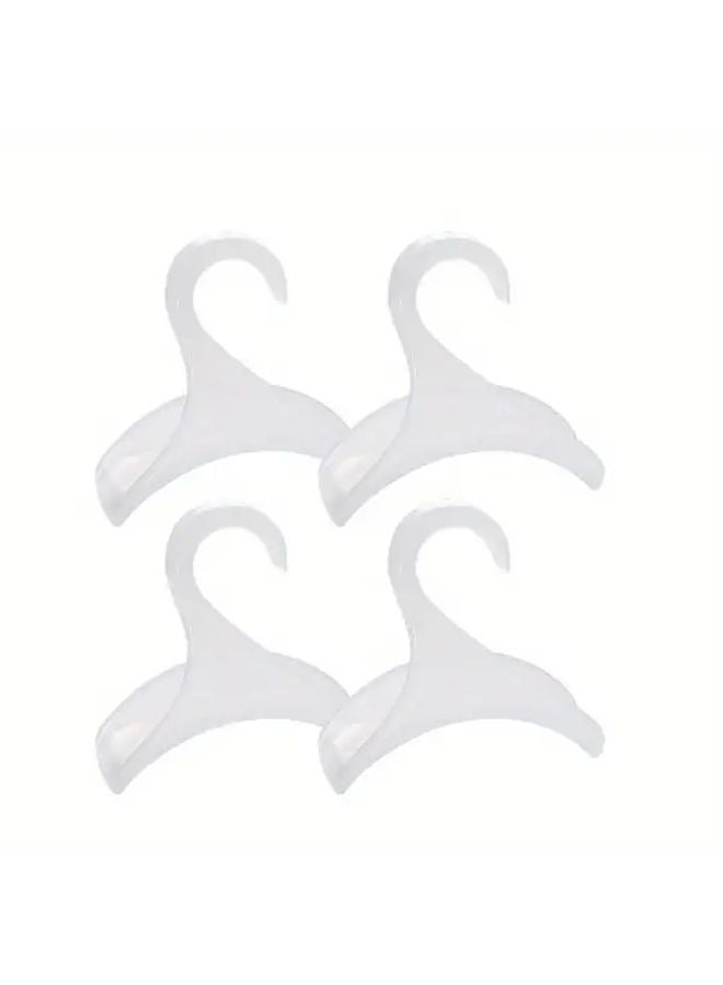 White Plastic Handbag Hooks Wall Mounted Organizer With Closet Rod Hangers - Image 3