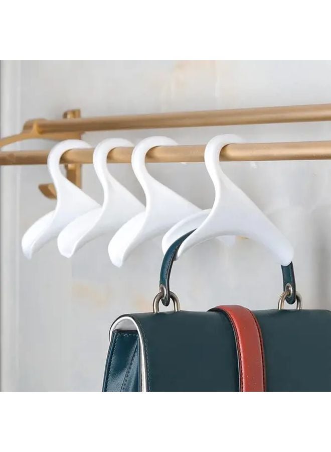 White Plastic Handbag Hooks Wall Mounted Organizer With Closet Rod Hangers - Image 5