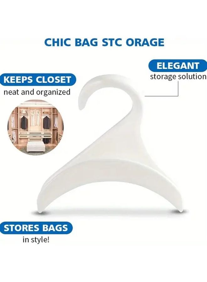 White Plastic Handbag Hooks Wall Mounted Organizer With Closet Rod Hangers - Image 4