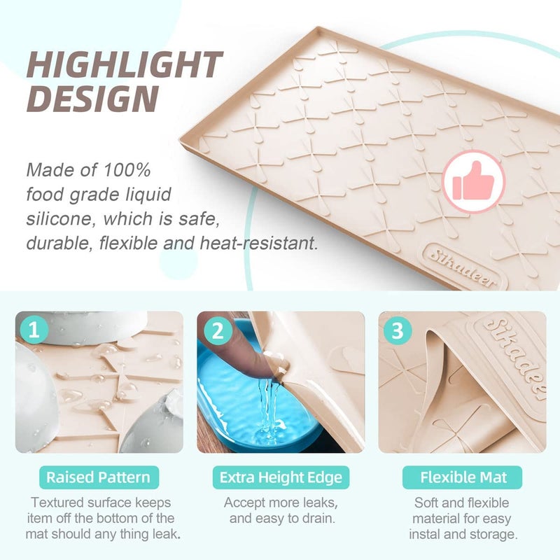 Sika deer Sikadeer Under Sink Mat For Bathroom Waterproof  22"" X 19"" Silicone Under Sink Liner Bathroom Cabinet Shelf Protector Kitchen Organizer  Fit 24Inch Standard Cabinet Mat Under Sink Organizer Drip Tray - Image 4