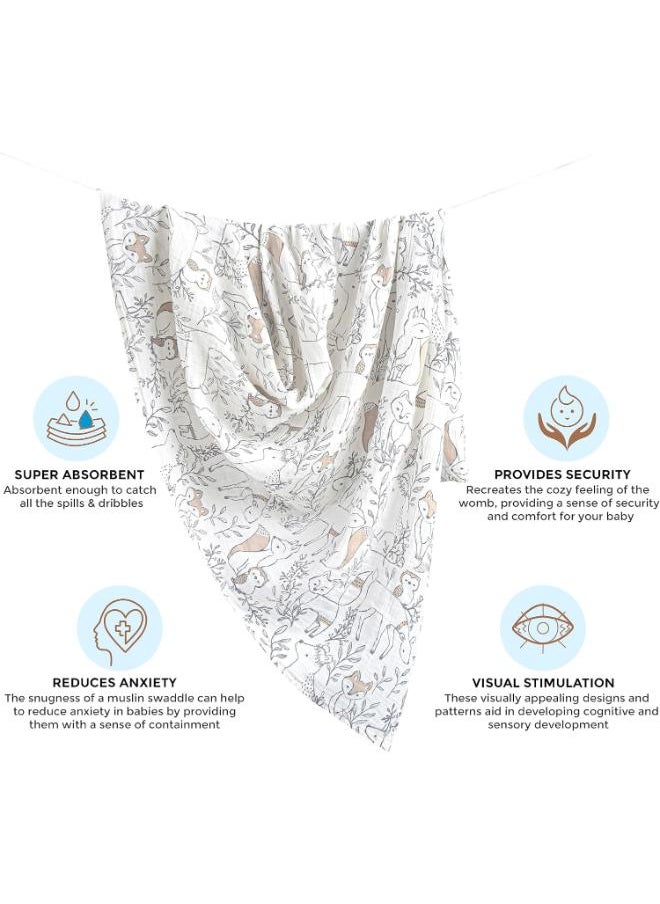 Crane BABY Ezra Single Swaddle Wraps, Woodland  - Image 5