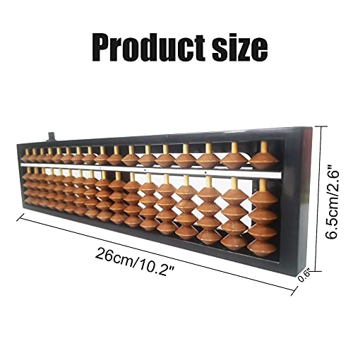 Vaupan Digit Standard Abacus Soroban Professional 17 Column (10.2 inch) Math Abacus, Math Calculating Tool with Reset Button for Adults Kids (Brown) - Image 2