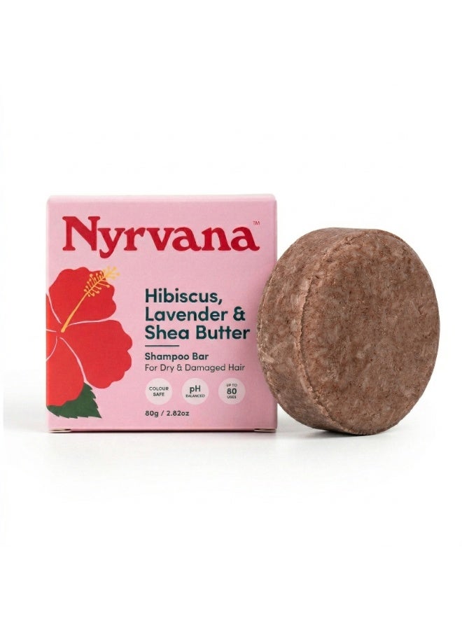 Nyrvana Hibiscus, Lavender & Shea Butter Shampoo Bar 80g (2.82 oz) - Image 1