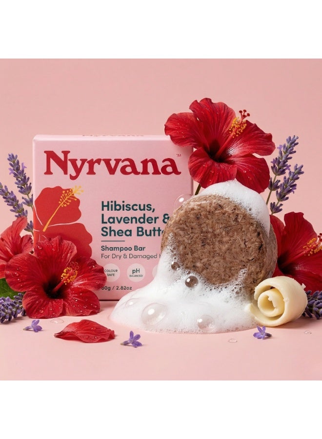 Nyrvana Hibiscus, Lavender & Shea Butter Shampoo Bar 80g (2.82 oz) - Image 2