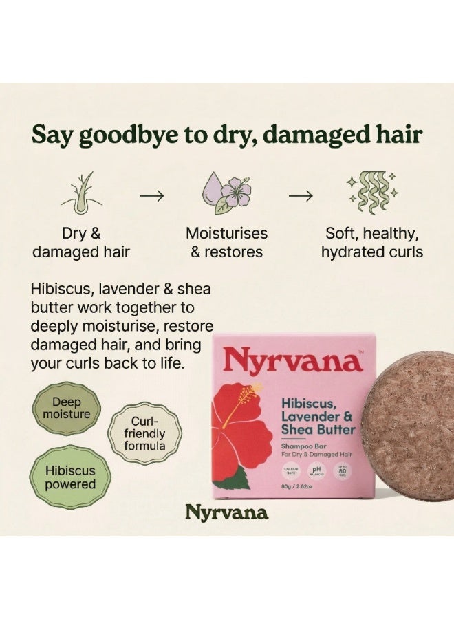Nyrvana Hibiscus, Lavender & Shea Butter Shampoo Bar 80g (2.82 oz) - Image 5