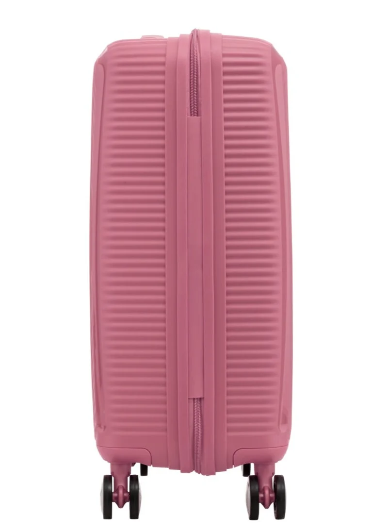 AMERICAN TOURISTER  Curio Suitcase, Check-In Size 69 cm / 25 inch, 4 Spinner Wheels, Hard Top, Polypropylene, Peach Blossom|DuoSaf™ Security Zipper|Spacious Interior|Expandable|TSA 008 Lock|Lightweight - 3 Years Global Warranty  | Best Price UAE